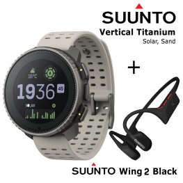 SUUNTO Vertical, Titanium Solar Sand + Suunto Wing 2 Black spordikell