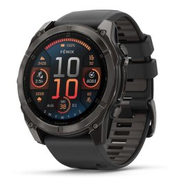GARMIN Fenix 8 51 mm, AMOLED, Sapphire Carbon Gray DLC Titanium with Black/Pebble Gray Sil spordikell