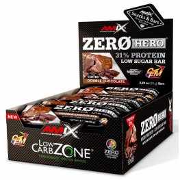 AMIX Low-Carb ZeroHero® Protein Bar 15x65g, Double Chocolate спортивное питание