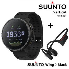 SUUNTO Vertical, All Black + Suunto Wing 2 Black spordikell