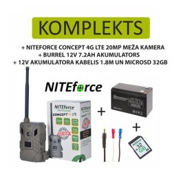 NITEforce CONCEPT 4G LTE 20MP WIRELESS + battery + SD card metsakaamerad