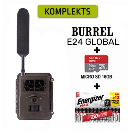 BURREL E24 Global + MicroSD 16GB + Energizer Batteries 12 pcs metsakaamerad