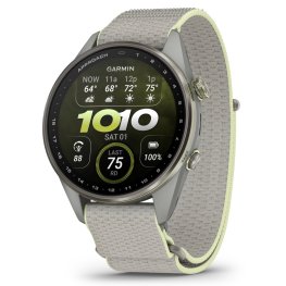 GARMIN Approach S72, 47mm Silver/Citron Titanium Bezel, Fog Gray/Citron ComfortFit Fabric Band