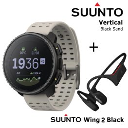 SUUNTO Vertical, Black Sand + Suunto Wing 2 Black spordikell
