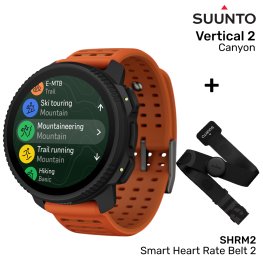 SUUNTO Vertical 2, Canyon + SHRM2, Smart Heart Rate Belt 2, size M/L spordikell