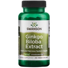 SWANSON Ginkgo Biloba Extract - Standardized 120 mg 100 Vegan Caps toidulisand