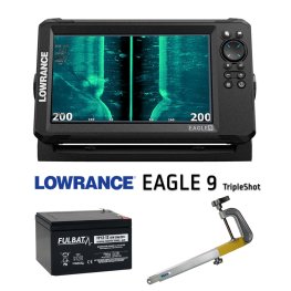LOWRANCE Eagle 9 TripleShot™ ROW + 12V 20Ah battery + sonar mount Runos kajalood