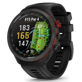 GARMIN Approach S70, 47mm Black Ceramic Bezel with Black Silicone Band