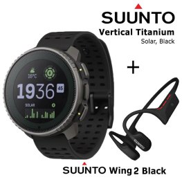 SUUNTO Vertical, Titanium Solar Black + Suunto Wing 2 Black spordikell
