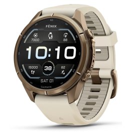 GARMIN Fenix 9 Pro 43mm AMOLED, Gold Titanium Cream/Fog Gray spordikell