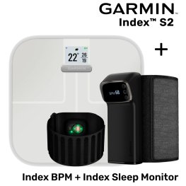 GARMIN Index™ S2, White Scale + Index BPM + Index Sleep Monitor nutikad kaalud