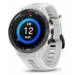 GARMIN Approach S70, 42mm Black Ceramic Bezel with White Silicone Band