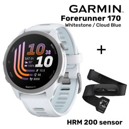 GARMIN Forerunner 170, Whitestone/Cloud Blue + HRM 200 Sensor spordikell