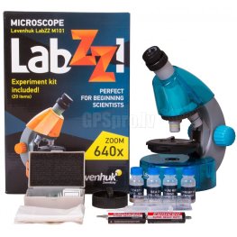 Levenhuk Microscope for Children with Experimental Set K50 LabZZ M101 Sky Blue 40x-640x mikroskoobid