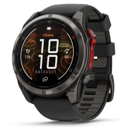 GARMIN fēnix® 8 Pro – 51 mm, MicroLED Sapphire, Carbon grey DLC titanium with Black/pebble band spordikell