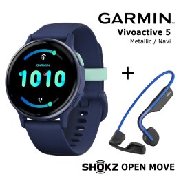 GARMIN Vivoactive 5 Navy + Shokz Open Move Blue спортивные часы
