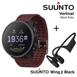 SUUNTO Vertical, Black Ruby + Suunto Wing 2 Black spordikell