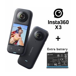INSTA360 X3 + Extra Battery 1800 mAh sportkaamerad