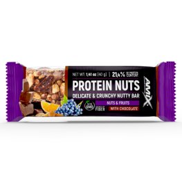 AMIX Protein Nuts Crunchy Nutty Bar 40g, Nuts & Fruits sportlik toitumine