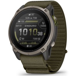 GARMIN Enduro 4, Titanium with dark olive ComfortFit fabric band спортивные часы