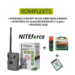 NITEforce CONCEPT 4G LTE 20MP WIRELESS + NITEFORCE AA ALKALINE BATTERIES (12pcs.) + SD metsakaamerad