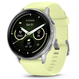 GARMIN Venu 4 - 45mm, Silver with Citron Silicone band spordikell