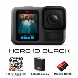 GOPRO HERO13 Black + MicroSD 128 GB + Enduro Battery + 53 in 1 Combo Kit Accessories спортивная камера