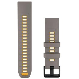 GARMIN QuickFit Band 22mm, Silver Gray / Yellow Flare Silicone Band aksessuaarid