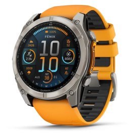 GARMIN Fenix 8 51 mm, AMOLED, Sapphire Titanium with Spark Orange/Graphite Silicone Band spordikell