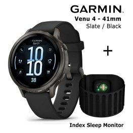GARMIN Venu 4 - 41mm, Slate with Black + Index Sleep Monitor spordikell