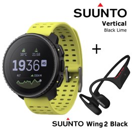 SUUNTO Vertical, Black Lime + Suunto Wing 2 Black spordikell