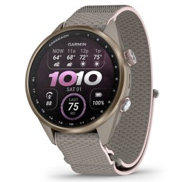 GARMIN Approach S72, 43mm Soft Gold/Blush Pink Titanium, French Gray/Blush Pink Comfortfit Band